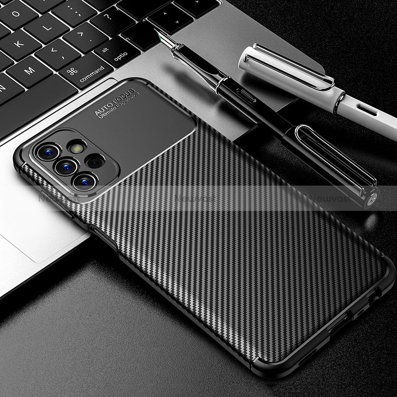 Silicone Candy Rubber TPU Twill Soft Case Cover S01 for Samsung Galaxy A13 4G Black