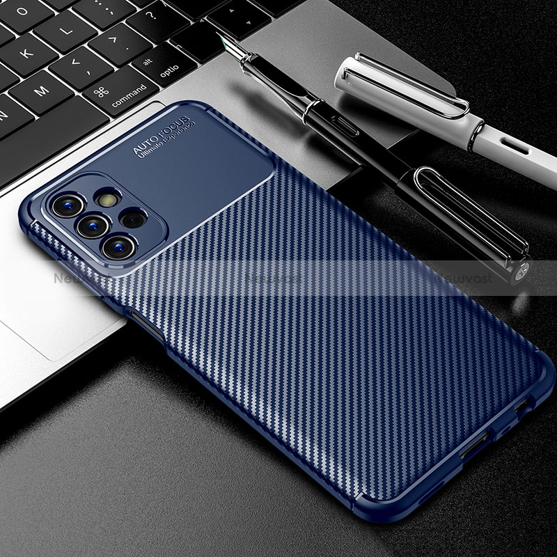 Silicone Candy Rubber TPU Twill Soft Case Cover S01 for Samsung Galaxy A13 4G Blue