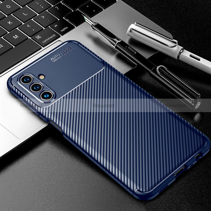 Silicone Candy Rubber TPU Twill Soft Case Cover S01 for Samsung Galaxy A13 5G Blue