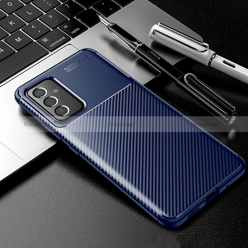 Silicone Candy Rubber TPU Twill Soft Case Cover S01 for Samsung Galaxy A15 4G Blue