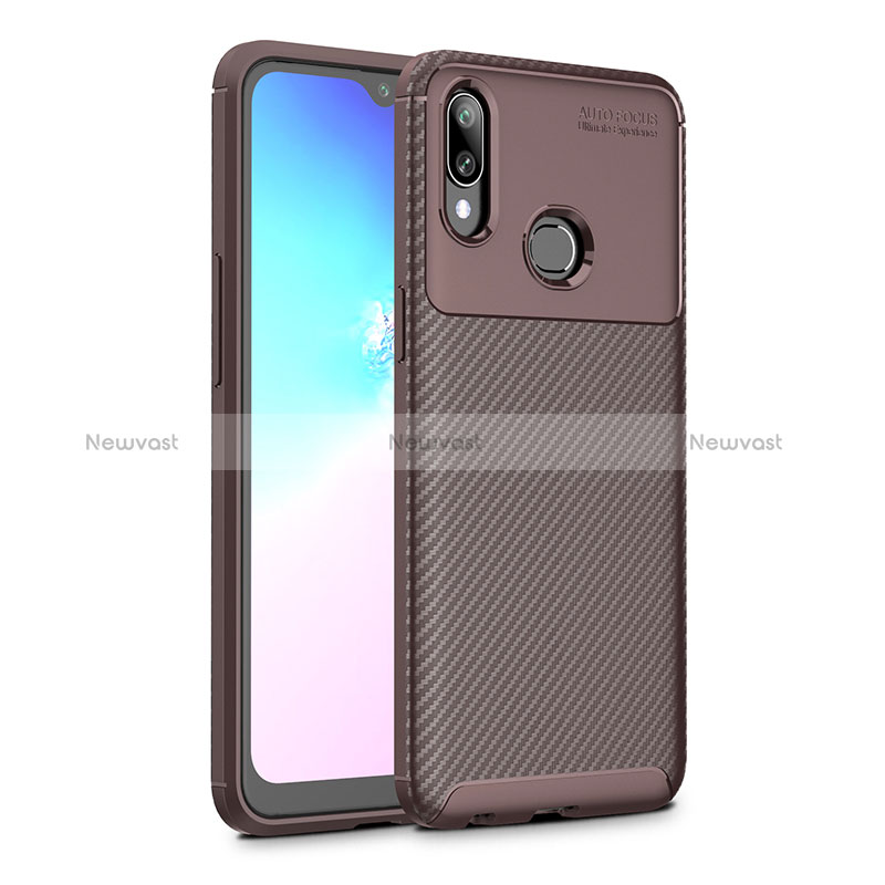 Silicone Candy Rubber TPU Twill Soft Case Cover S01 for Samsung Galaxy M01s Brown