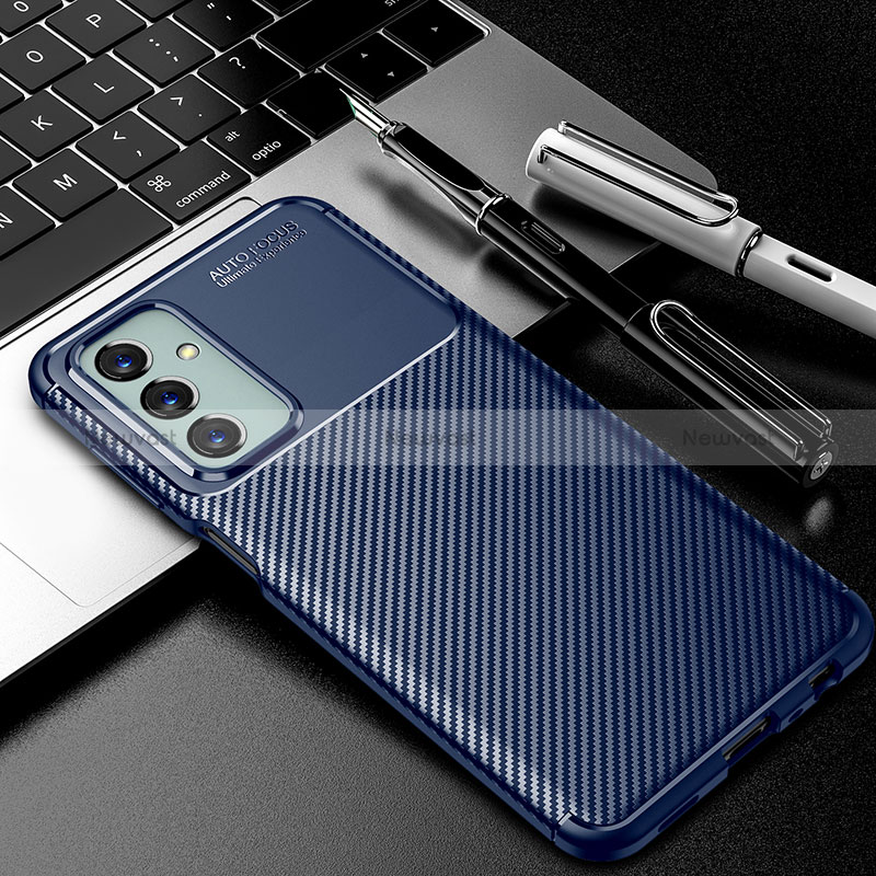 Silicone Candy Rubber TPU Twill Soft Case Cover S01 for Samsung Galaxy M23 5G Blue