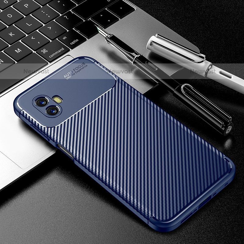 Silicone Candy Rubber TPU Twill Soft Case Cover S01 for Samsung Galaxy XCover 6 Pro 5G Blue