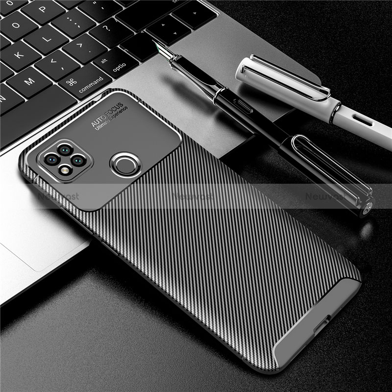 Silicone Candy Rubber TPU Twill Soft Case Cover S01 for Xiaomi POCO C3 Black