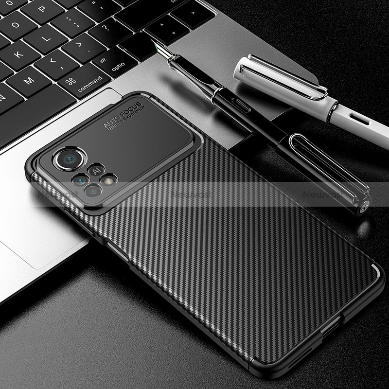 Silicone Candy Rubber TPU Twill Soft Case Cover S01 for Xiaomi Poco X4 Pro 5G Black