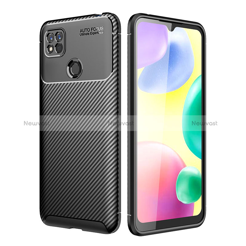 Silicone Candy Rubber TPU Twill Soft Case Cover S01 for Xiaomi Redmi 9 Activ Black