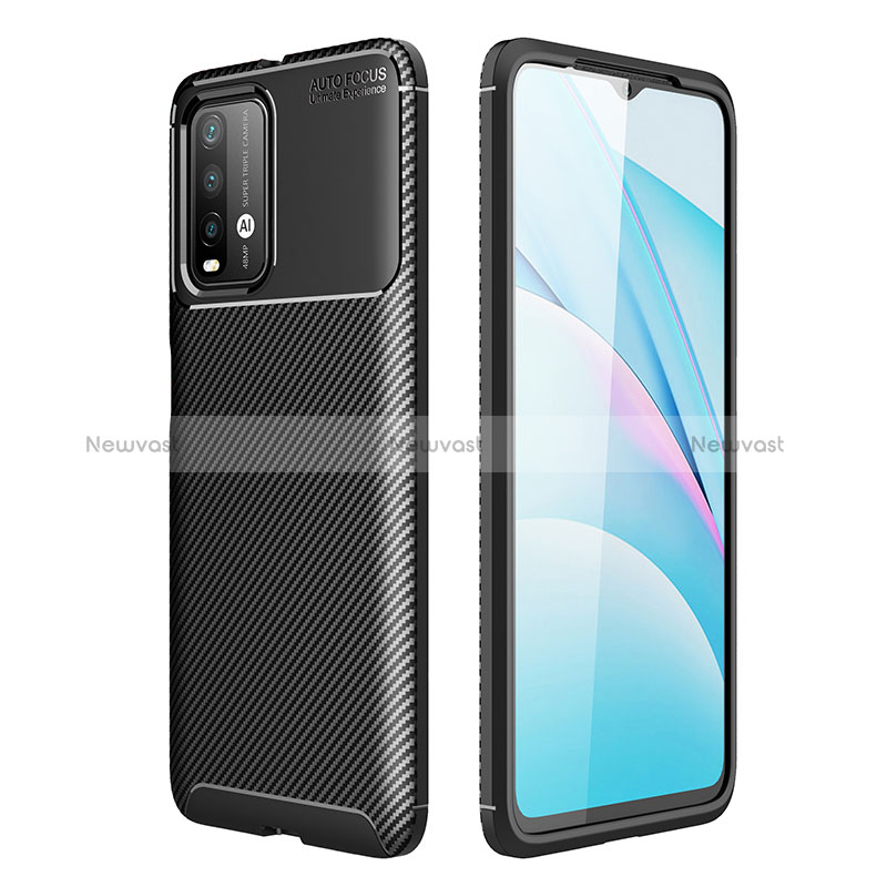 Silicone Candy Rubber TPU Twill Soft Case Cover S01 for Xiaomi Redmi 9 Power Black