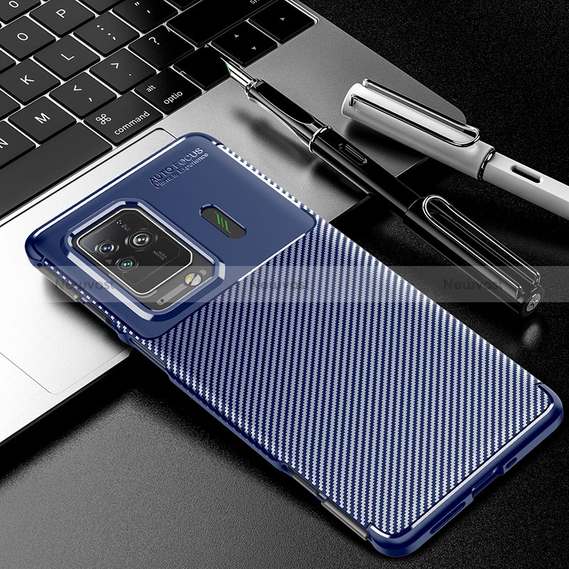 Silicone Candy Rubber TPU Twill Soft Case Cover S02 for Xiaomi Black Shark 5 Pro 5G Blue