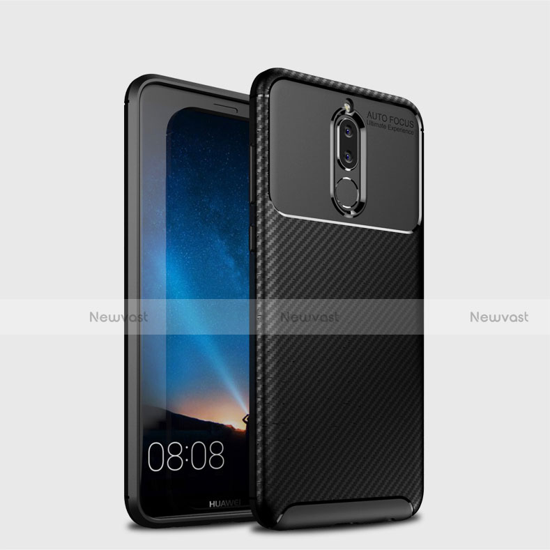 Silicone Candy Rubber TPU Twill Soft Case Cover S03 for Huawei Mate 10 Lite Black