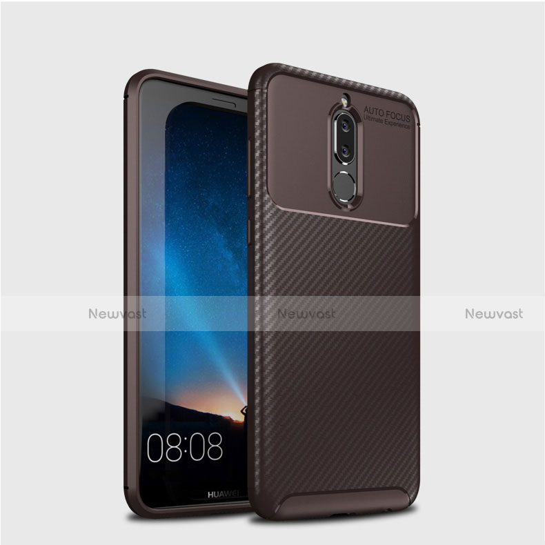 Silicone Candy Rubber TPU Twill Soft Case Cover S03 for Huawei Nova 2i Brown