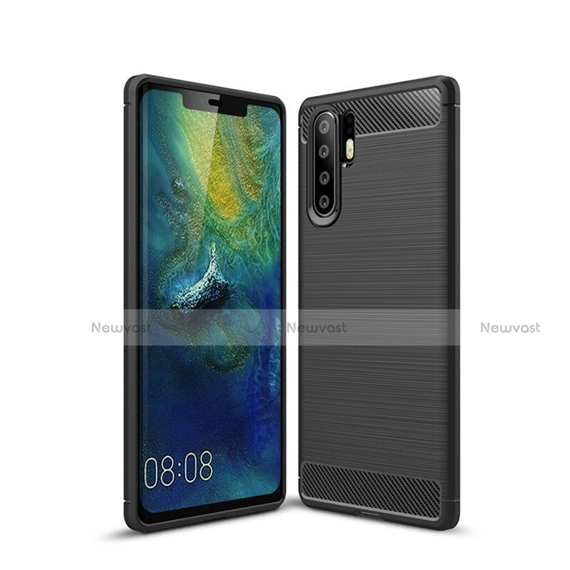 Silicone Candy Rubber TPU Twill Soft Case Cover S03 for Huawei P30 Pro New Edition Black