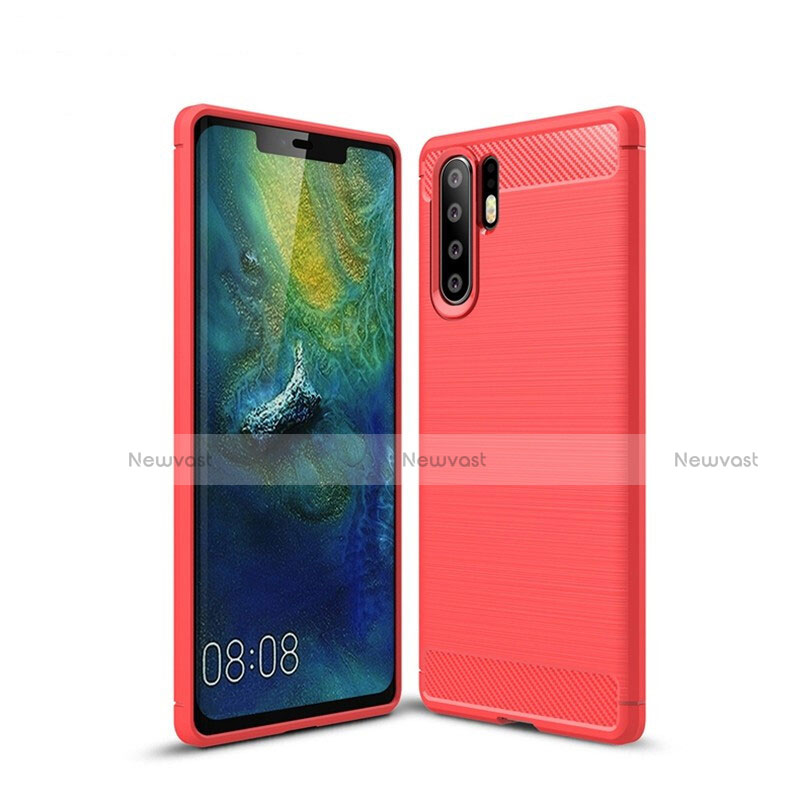 Silicone Candy Rubber TPU Twill Soft Case Cover S03 for Huawei P30 Pro New Edition Red