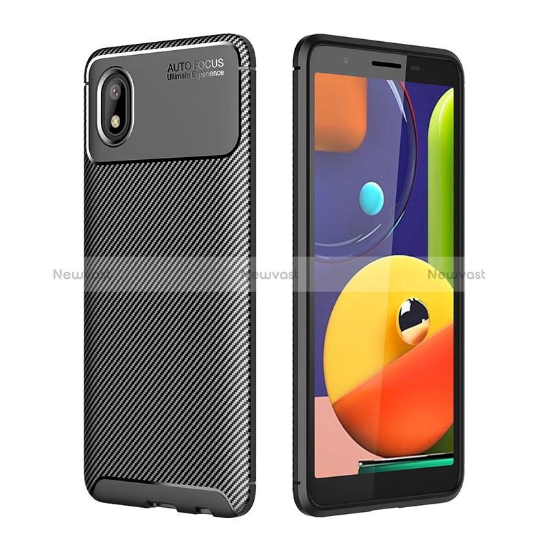 Silicone Candy Rubber TPU Twill Soft Case Cover WL1 for Samsung Galaxy M01 Core Black