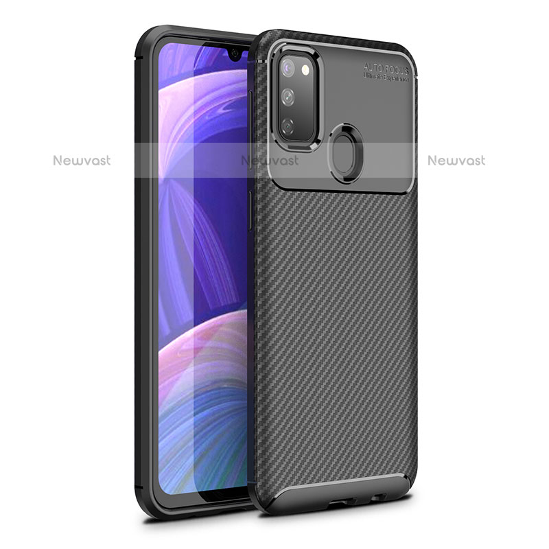 Silicone Candy Rubber TPU Twill Soft Case Cover WL1 for Samsung Galaxy M30s Black