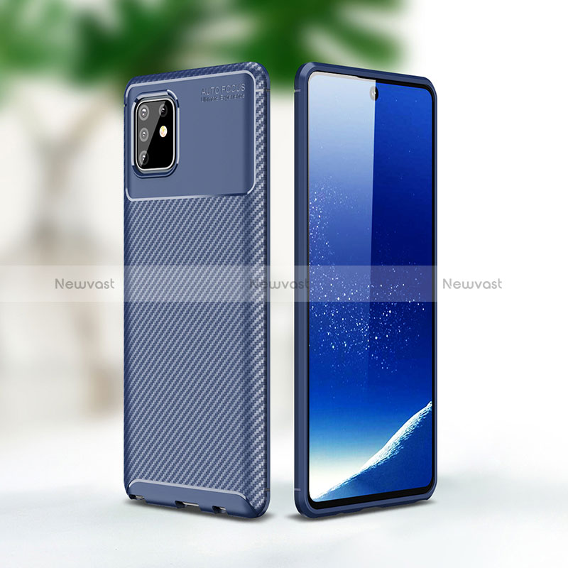 Silicone Candy Rubber TPU Twill Soft Case Cover WL1 for Samsung Galaxy M60s Blue