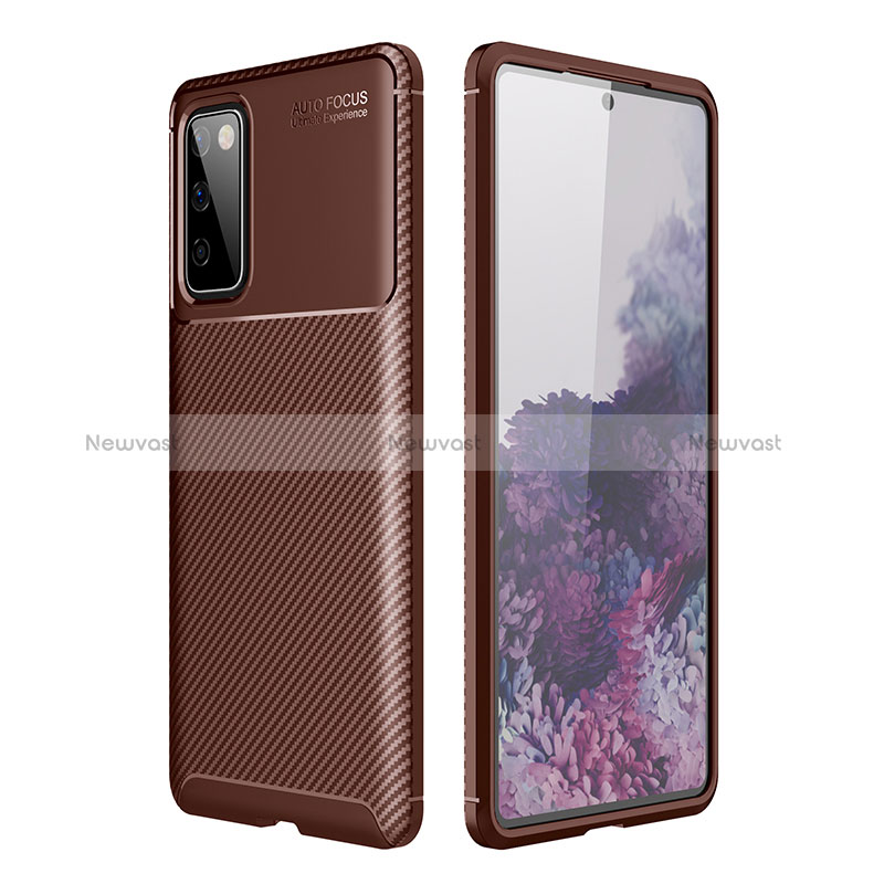 Silicone Candy Rubber TPU Twill Soft Case Cover WL1 for Samsung Galaxy S20 FE (2022) 5G Brown