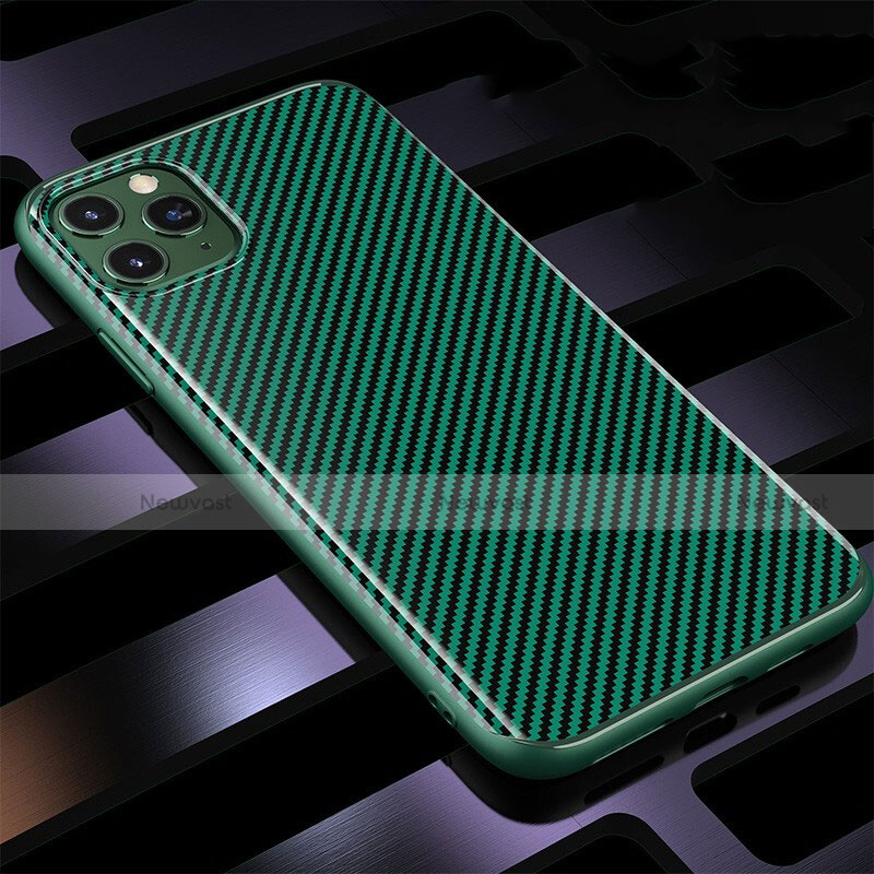 Silicone Candy Rubber TPU Twill Soft Case Cover Y01 for Apple iPhone 11 Pro Max Green