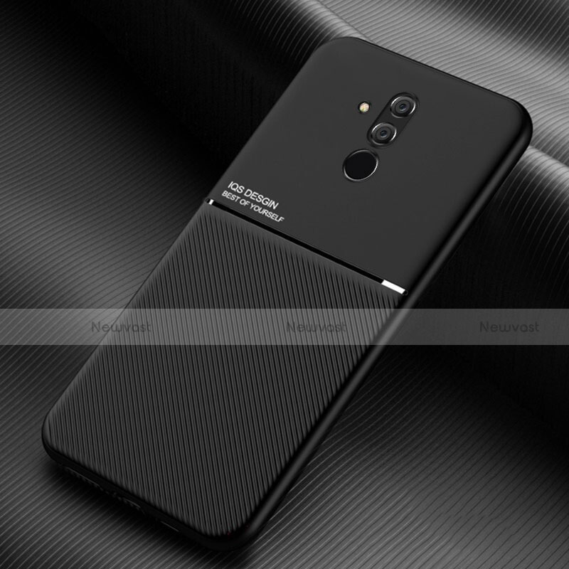 Silicone Candy Rubber TPU Twill Soft Case Cover Y01 for Huawei Mate 20 Lite Black