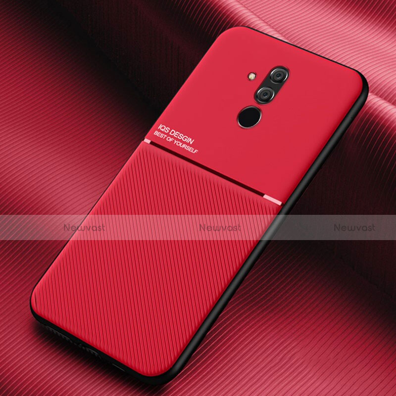 Silicone Candy Rubber TPU Twill Soft Case Cover Y01 for Huawei Mate 20 Lite Red