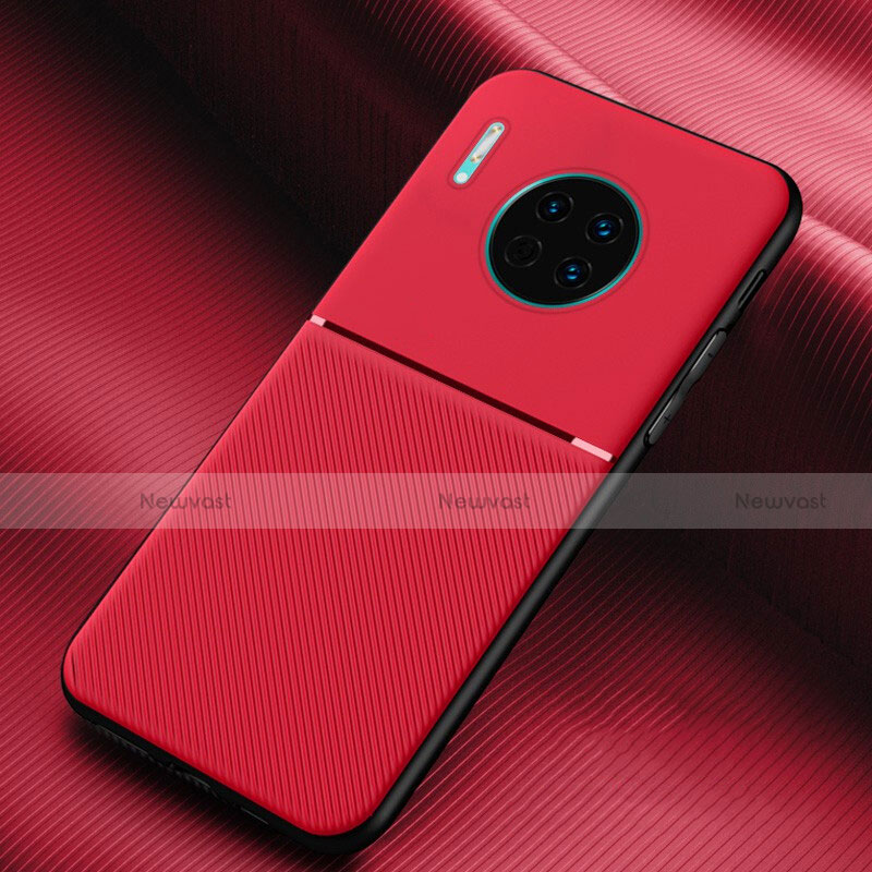 Silicone Candy Rubber TPU Twill Soft Case Cover Y01 for Huawei Mate 30 5G Red