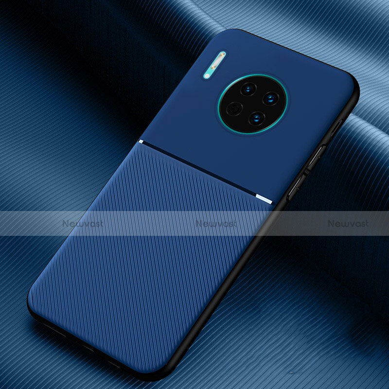 Silicone Candy Rubber TPU Twill Soft Case Cover Y01 for Huawei Mate 30E Pro 5G Blue