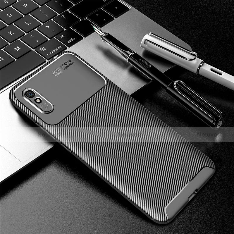 Silicone Candy Rubber TPU Twill Soft Case Cover Y01 for Xiaomi Redmi 9i Black