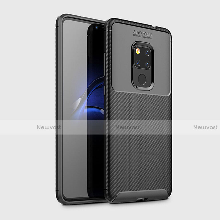 Silicone Candy Rubber TPU Twill Soft Case Cover Y02 for Huawei Mate 20 X 5G Black