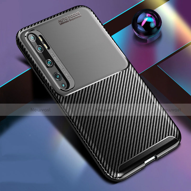 Silicone Candy Rubber TPU Twill Soft Case Cover Y02 for Xiaomi Mi Note 10 Pro Black