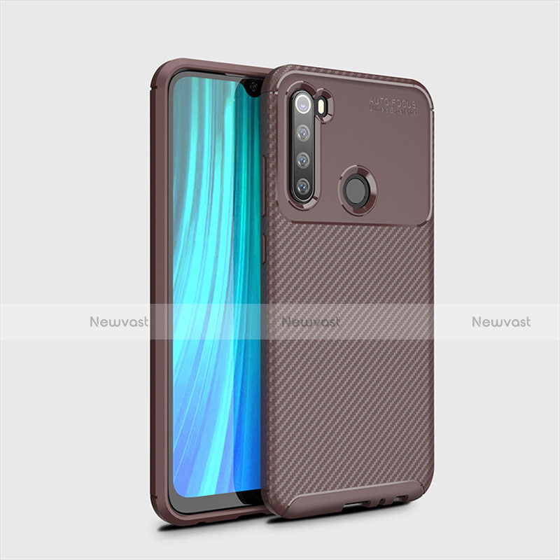 Silicone Candy Rubber TPU Twill Soft Case Cover Y02 for Xiaomi Redmi Note 8T Brown