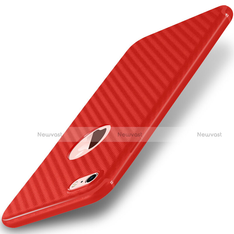 Silicone Candy Rubber TPU Twill Soft Case for Apple iPhone 8 Red