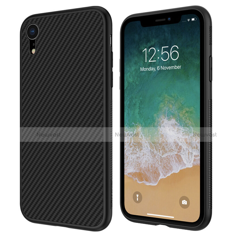 Silicone Candy Rubber TPU Twill Soft Case for Apple iPhone XR Black