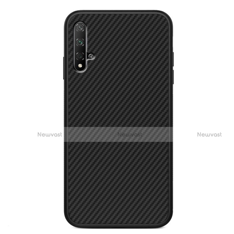 Silicone Candy Rubber TPU Twill Soft Case for Huawei Honor 20S Black