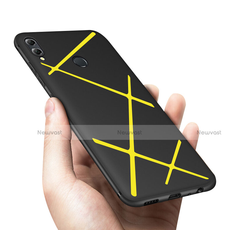 Silicone Candy Rubber TPU Twill Soft Case for Huawei Honor V10 Lite Yellow