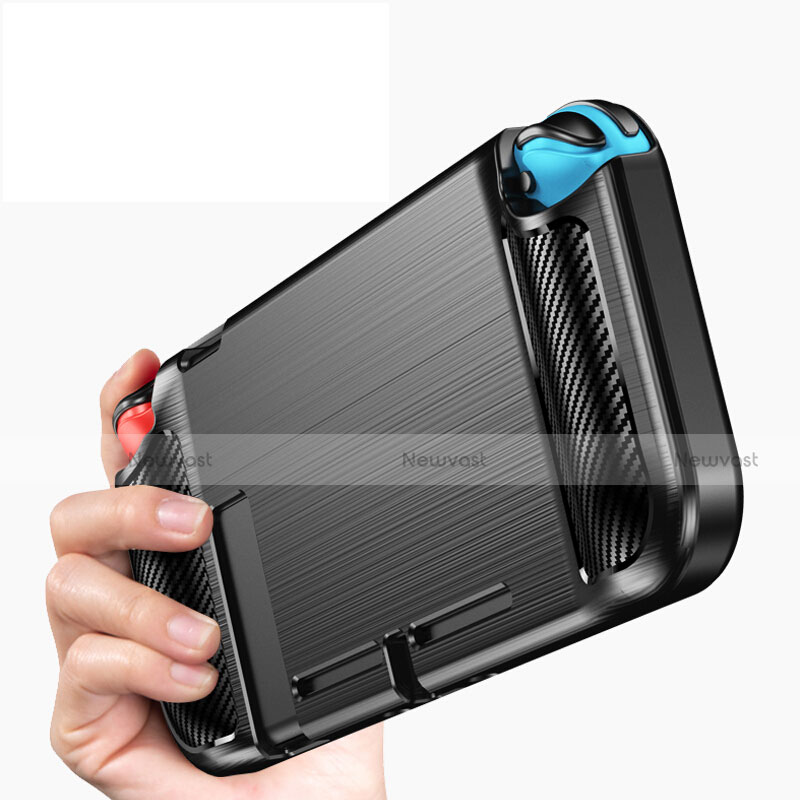 Silicone Candy Rubber TPU Twill Soft Case for Nintendo Switch Black