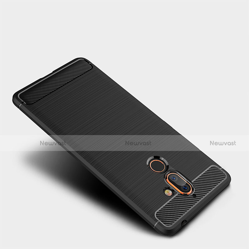 Silicone Candy Rubber TPU Twill Soft Case for Nokia 7 Plus Black