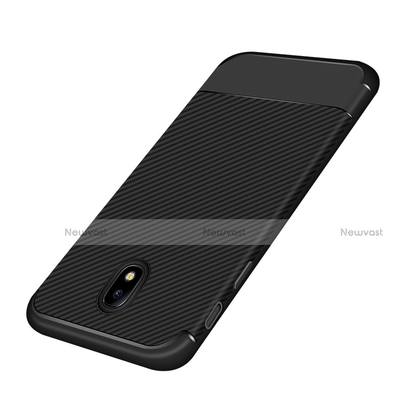 Silicone Candy Rubber TPU Twill Soft Case for Samsung Galaxy J7 (2017) Duos J730F Black