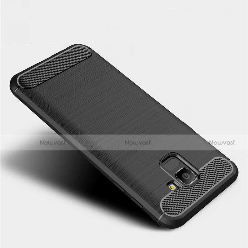 Silicone Candy Rubber TPU Twill Soft Case for Samsung Galaxy On6 (2018) J600F J600G Black