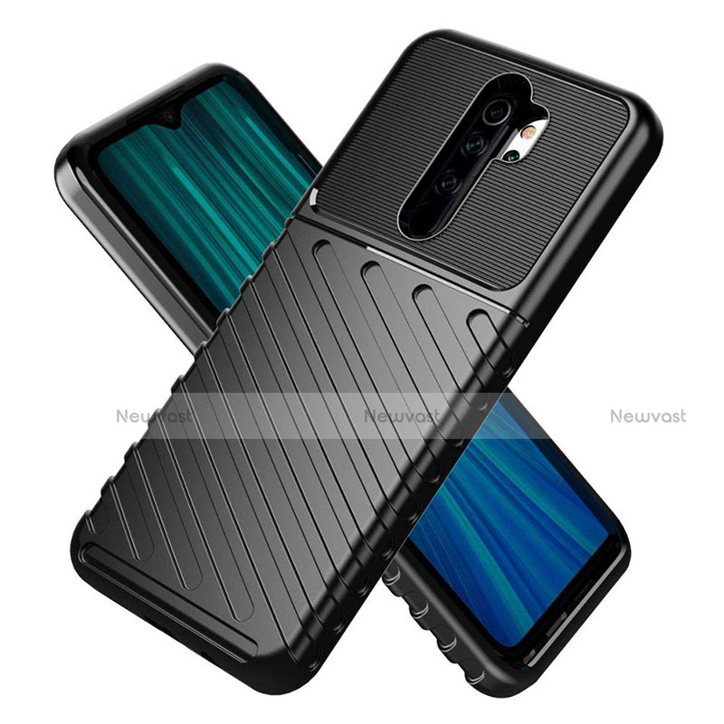 Silicone Candy Rubber TPU Twill Soft Case for Xiaomi Redmi Note 8 Pro Black