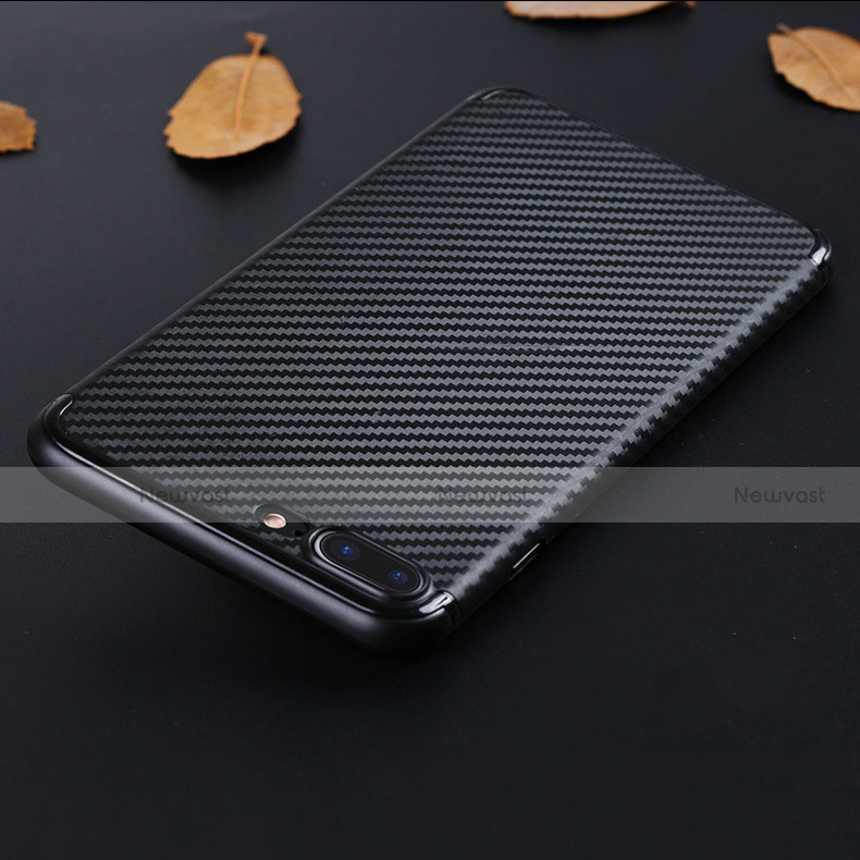 Silicone Candy Rubber TPU Twill Soft Case W02 for Apple iPhone 8 Plus Black