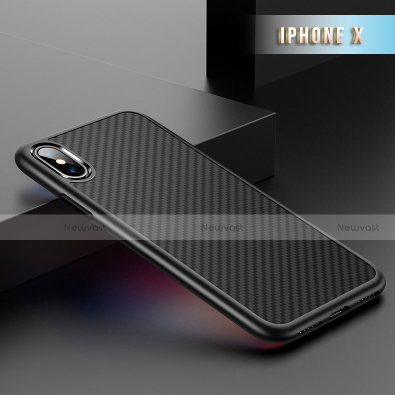 Silicone Candy Rubber TPU Twill Soft Case Z02 for Apple iPhone Xs Black