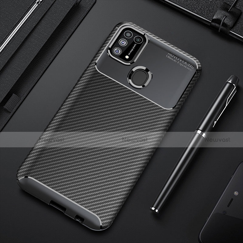 Silicone Candy Rubber TPU Twill Soft T01 Case Cover for Samsung Galaxy M31 Black