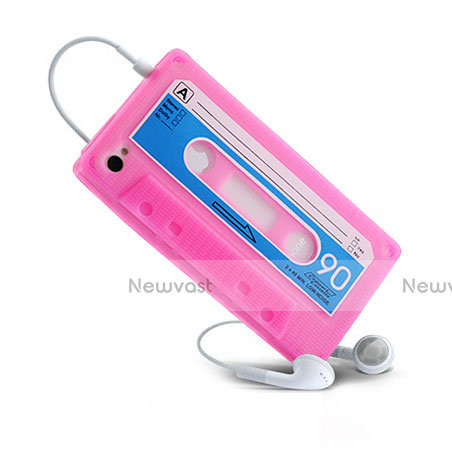 Silicone Cassette Soft Case for Apple iPhone 4 Pink