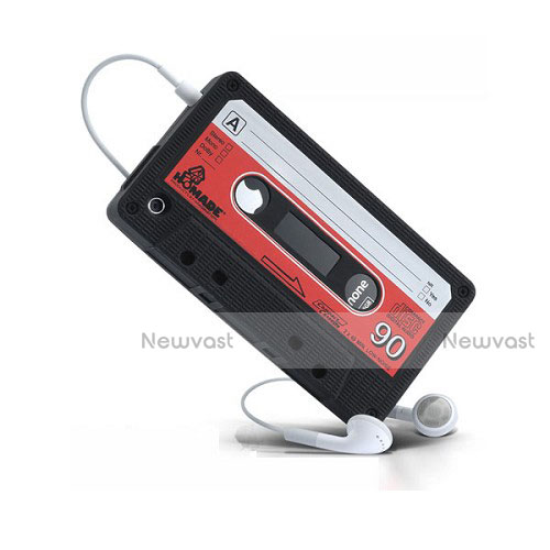 Silicone Cassette Soft Case for Apple iPhone 4S Black