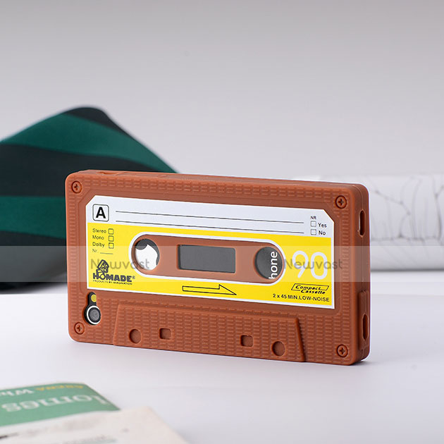 Silicone Cassette Soft Cover for Apple iPhone 4 Brown