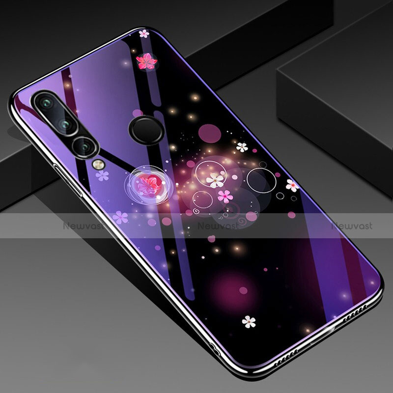 Silicone Frame Butterfly Mirror Case Cover K01 for Huawei P Smart+ Plus (2019) Purple