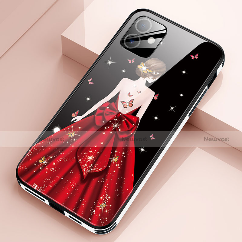 Silicone Frame Dress Party Girl Mirror Case Cover for Apple iPhone 12