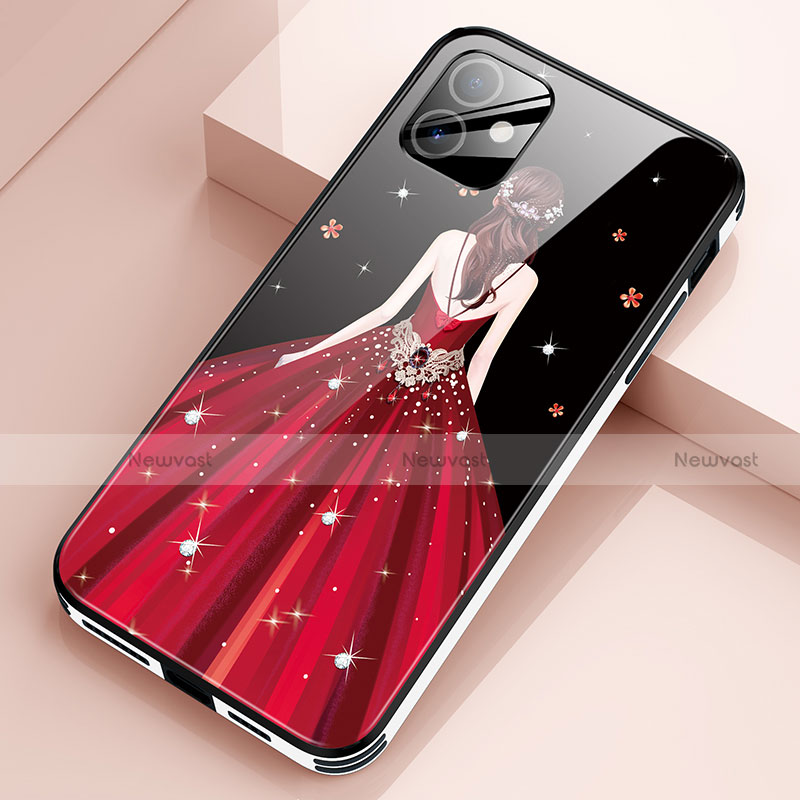 Silicone Frame Dress Party Girl Mirror Case Cover for Apple iPhone 12