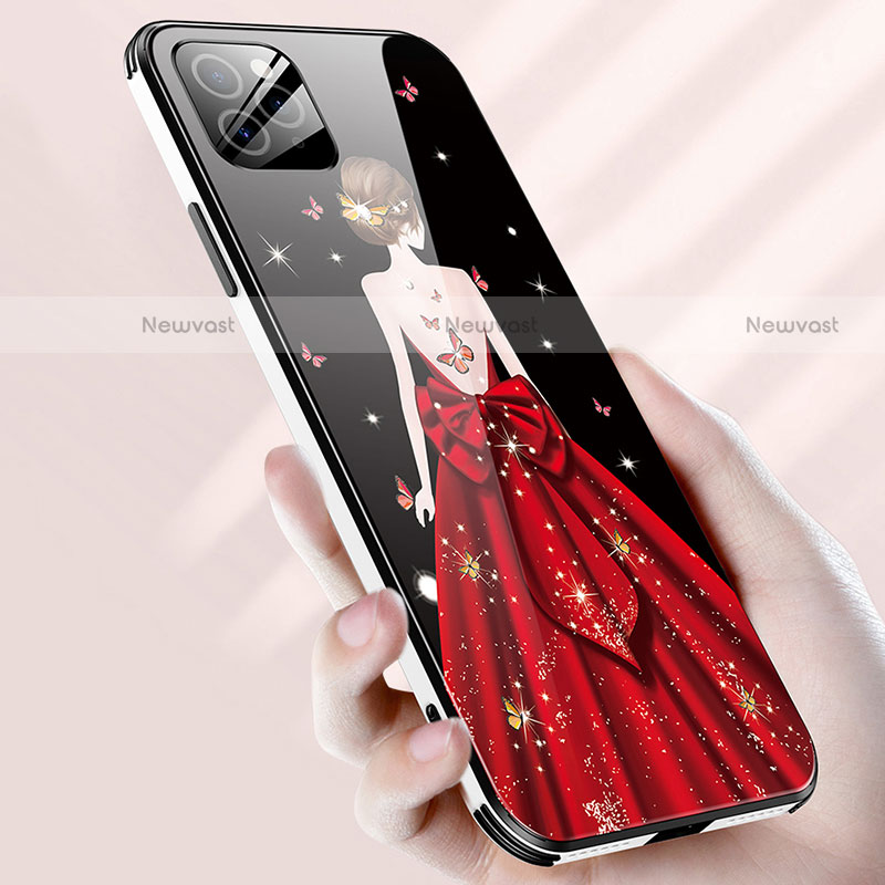 Silicone Frame Dress Party Girl Mirror Case Cover for Apple iPhone 12 Pro