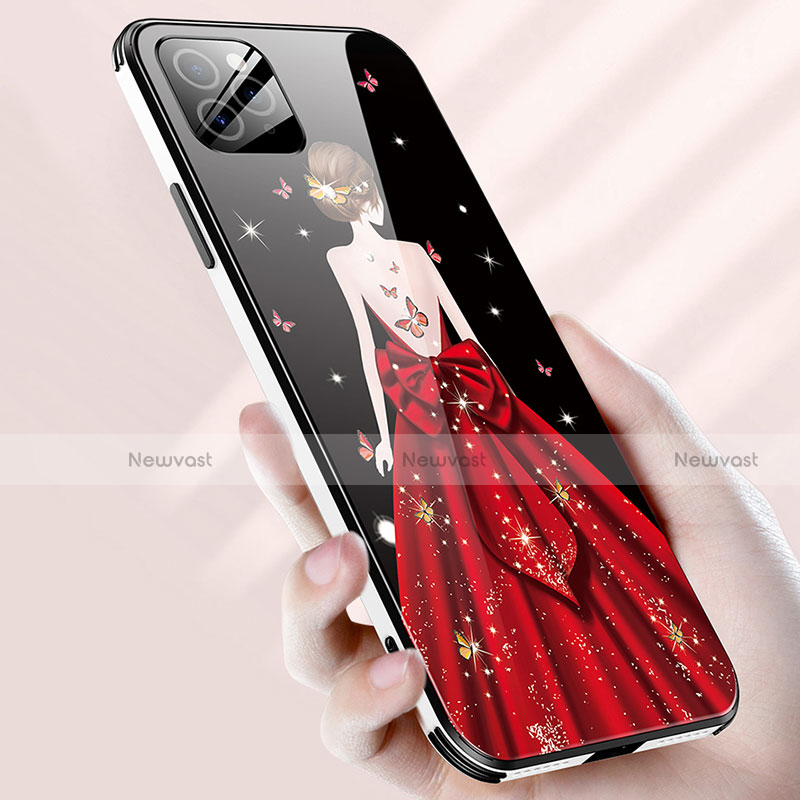 Silicone Frame Dress Party Girl Mirror Case Cover for Apple iPhone 12 Pro Max