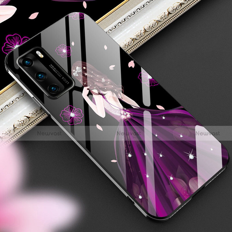 Silicone Frame Dress Party Girl Mirror Case Cover for Huawei P40